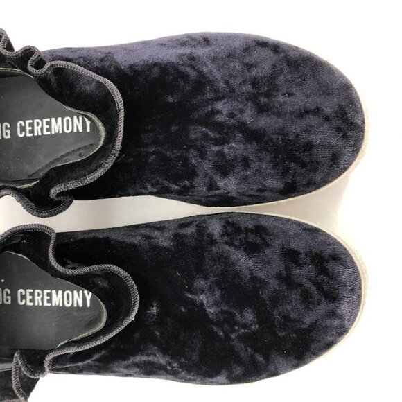 Opening Ceremony black velvet  Didi ruffle platform sneakers size 7 - Picture 5 of 16